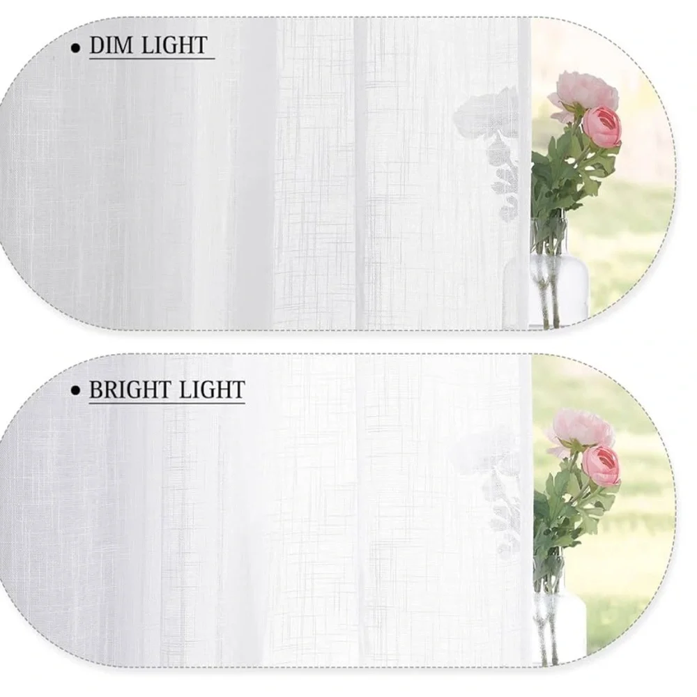 Elegant White Curtain Panels, Set of Two, 🦋